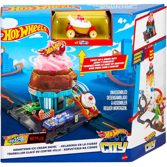 Hot Wheels – Dráha Downtown Ice Cream Swirl