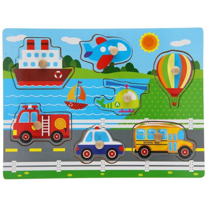 Dřevěné puzzle Doprava