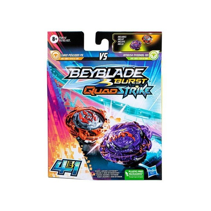 Beyblade - Burst Quadstrike Chain Poseidon Vs Ambush Nyddhog