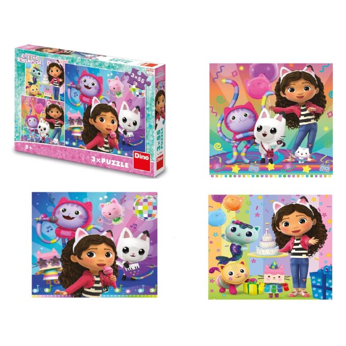Puzzle 3 x 55 - Gabby's Dollhouse