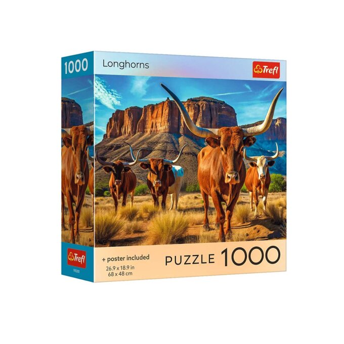 Puzzle 1000 – Texaský dlouhorohý skot