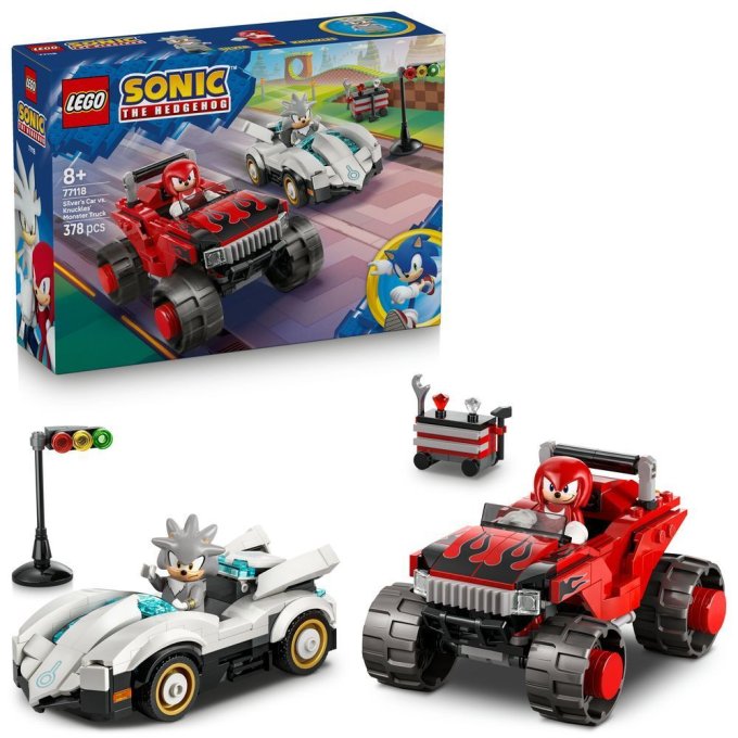 77118 Lego Sonic The Hedgehog – Silver a jeho auto vs. Knuckles a jeho monster truck