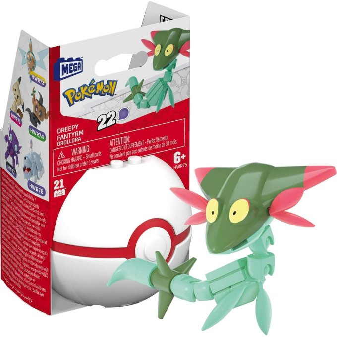 Mega Construx - Pokémon Pokeball Dreepy Fantyrm Grolldra