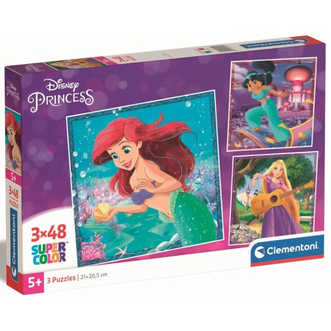 Puzzle 3x48 - Disney princezny