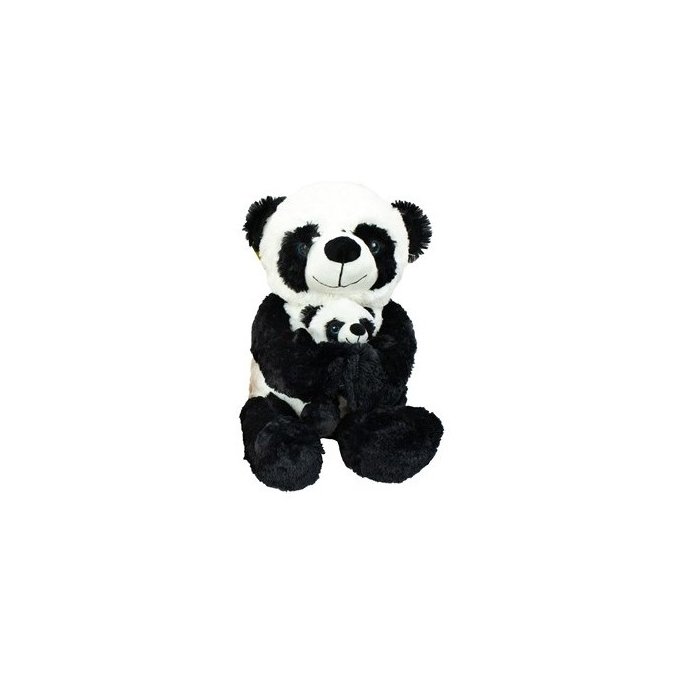 Plyšová máma s mláďátkem 40 cm Panda