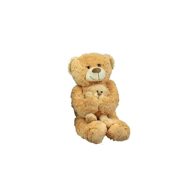 Plyšová máma s mláďátkem 40 cm
