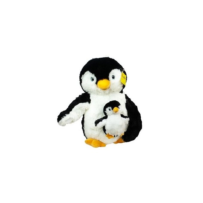 Plyšová máma s mláďátkem 40 cm Tučňák