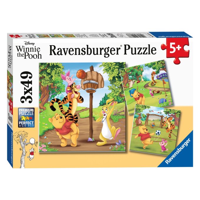 Puzzle 3x49 - Medvídek Pú