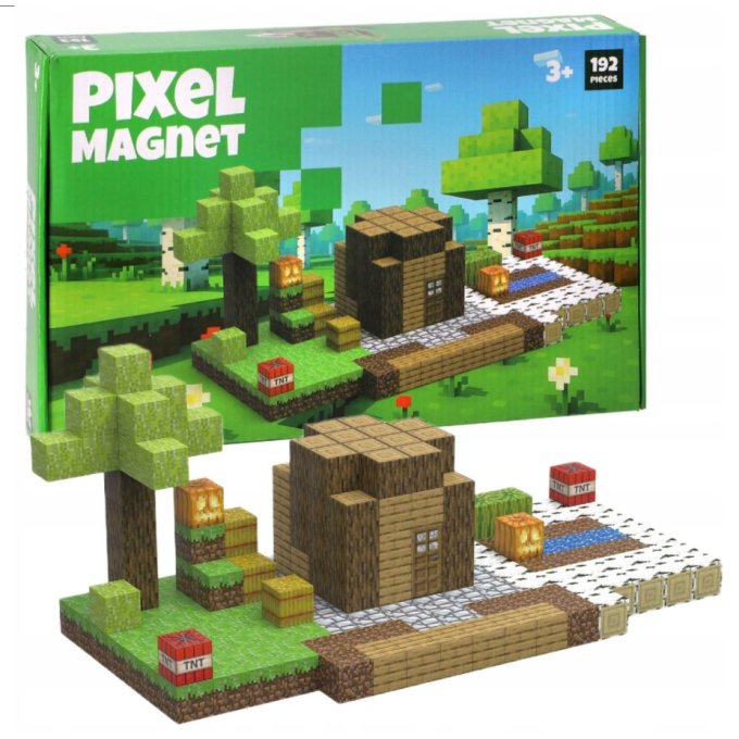 Pixel Magnet stavebnice - Magnetické kostky 192 ks