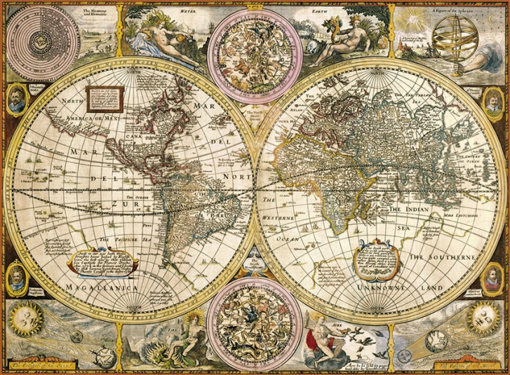 Puzzle 3000 - Starožitná mapa světa