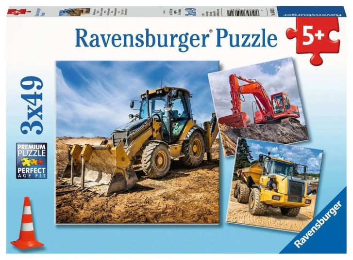 Puzzle 3x49 - Stavební vozidla