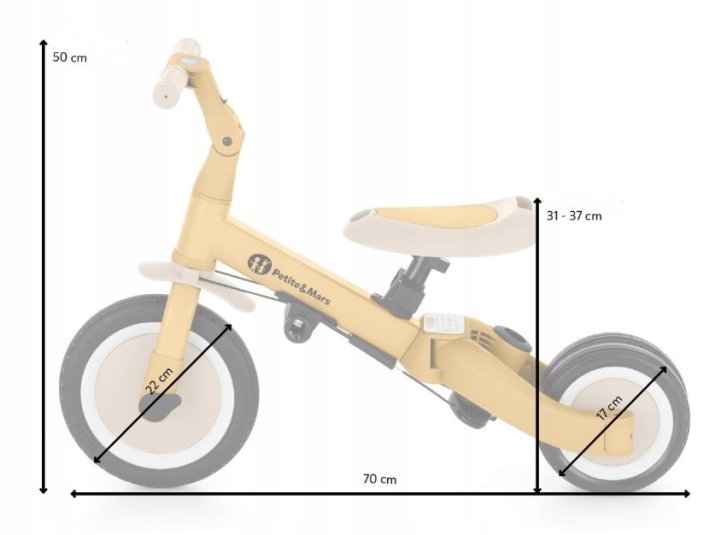 Tříkolka 5v1 Turbo - Béžová