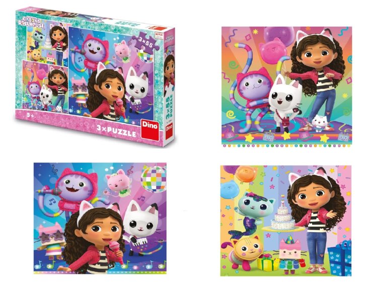 Puzzle 3 x 55 - Gabby's Dollhouse
