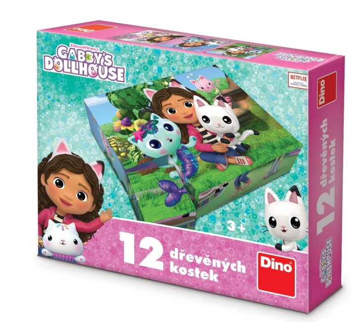Gabby's Dollhouse – Dřevěné kostky 12 ks