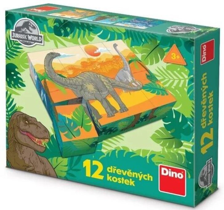 Jurassic World – Dřevěné kostky 12 ks