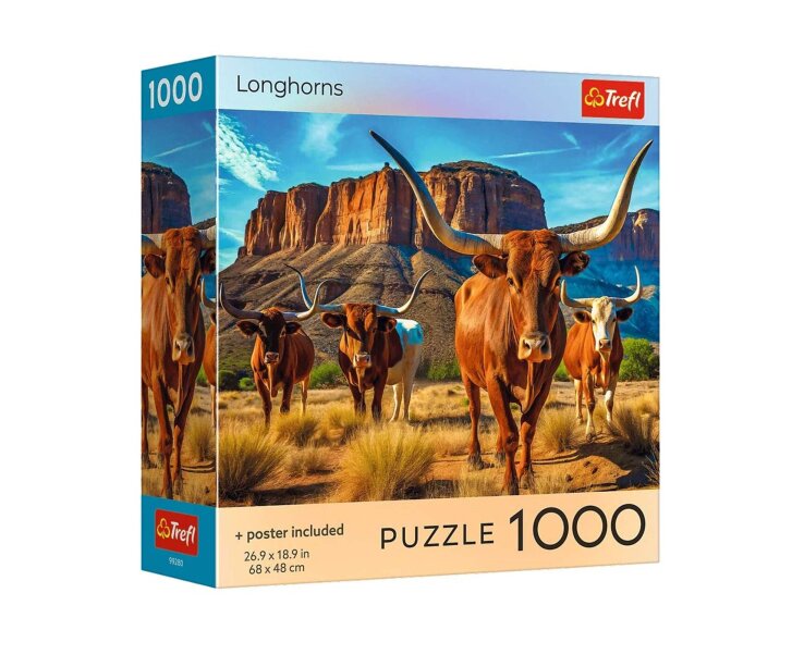 Puzzle 1000 – Texaský dlouhorohý skot