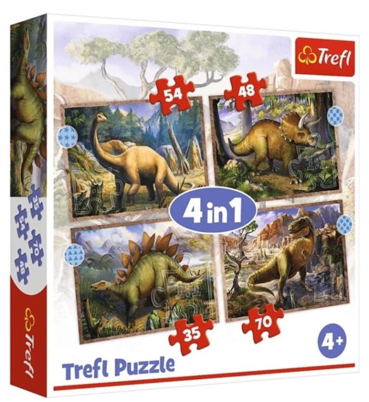 Puzzle 4v1 – Dinosauři