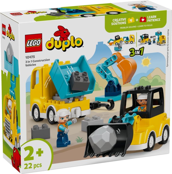 10475 Lego Duplo – Vozidla na stavbě 3 v 1