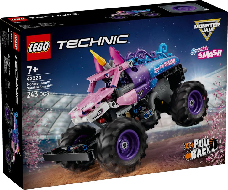 42220 Lego Technic – Monster Jam™ Sparkle Smash™ s natahovacím motorem