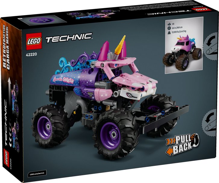 42220 Lego Technic – Monster Jam™ Sparkle Smash™ s natahovacím motorem