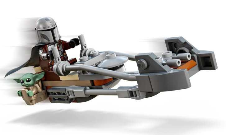 75436 Lego star Wars - Mandalorian a Grogu a spídrová motorka