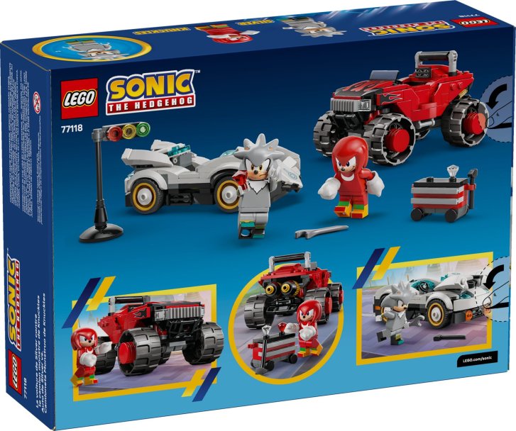 77118 Lego Sonic The Hedgehog – Silver a jeho auto vs. Knuckles a jeho monster truck