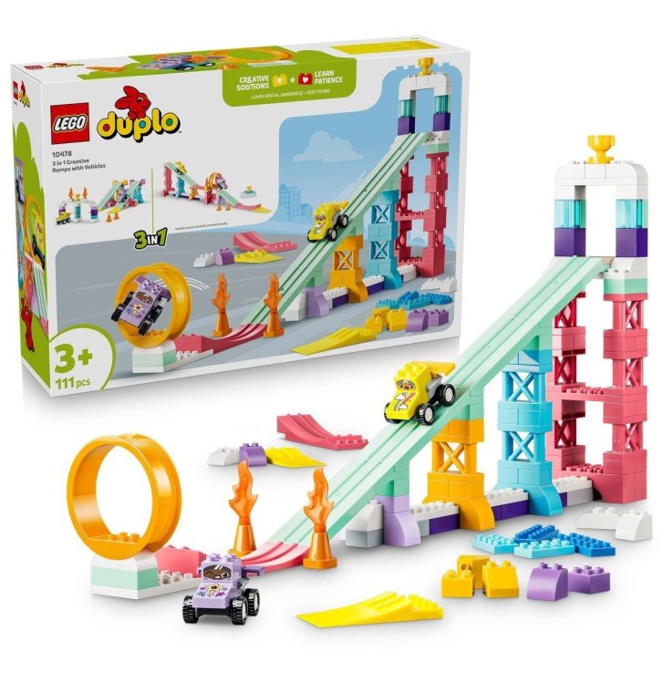 10478 Lego Duplo - Kreativní rampy s autíčky 3 v 1