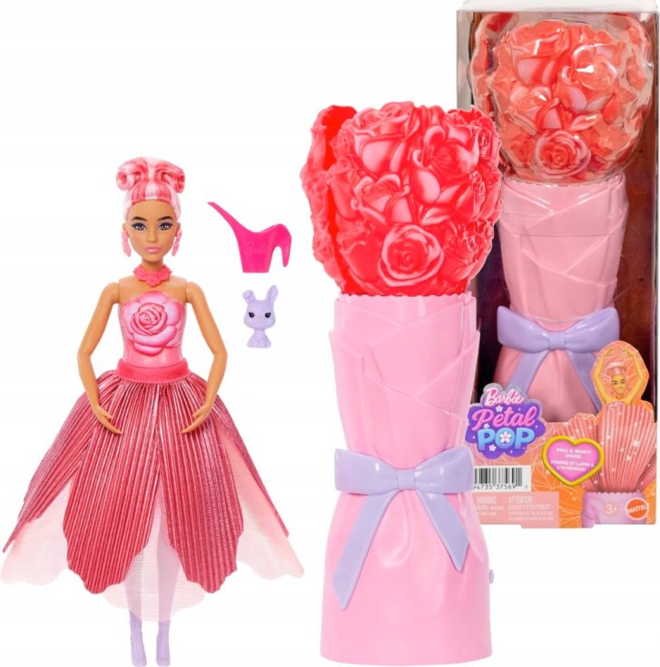 Barbie Petal POP - Květinové překvapení Růže