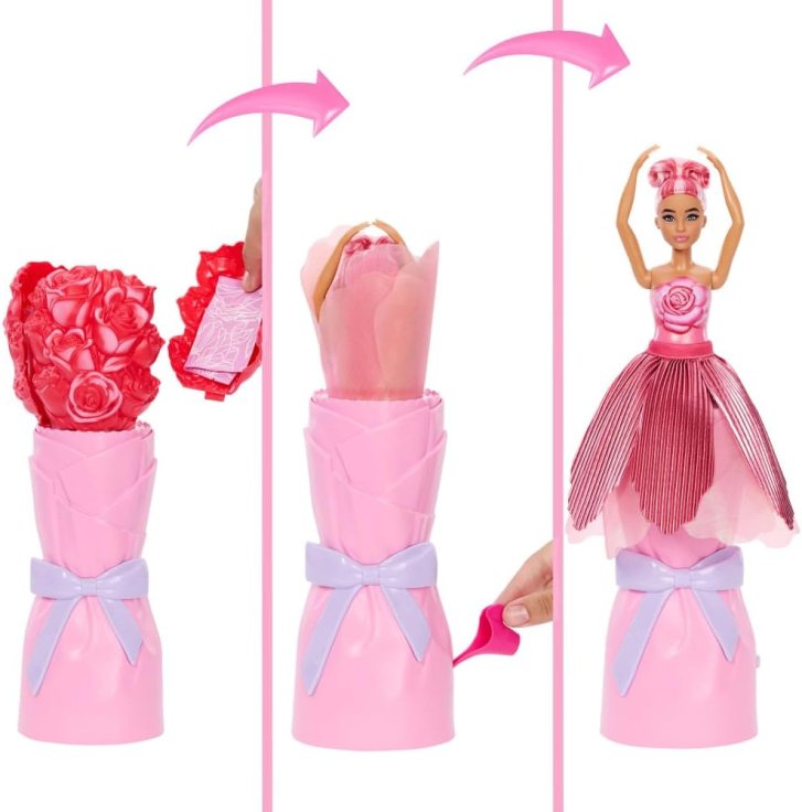 Barbie Petal POP - Květinové překvapení Růže
