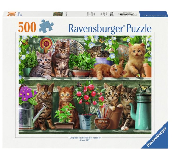 Puzzle 500 – Kočky na poličce