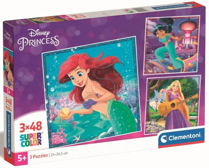 Puzzle 3x48 - Disney princezny