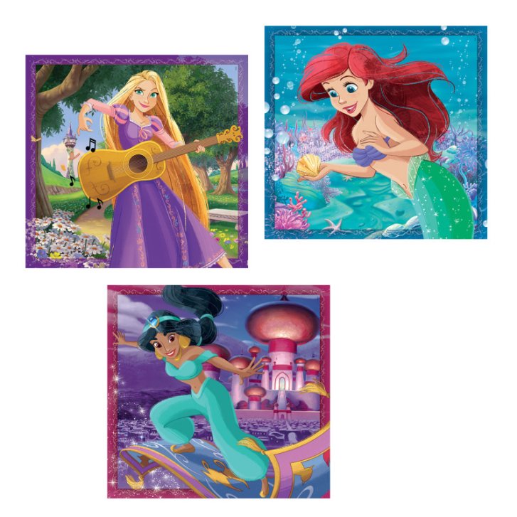 Puzzle 3x48 - Disney princezny