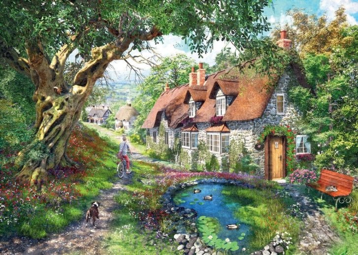Puzzle 1000 - Cesta přes květinové kopce