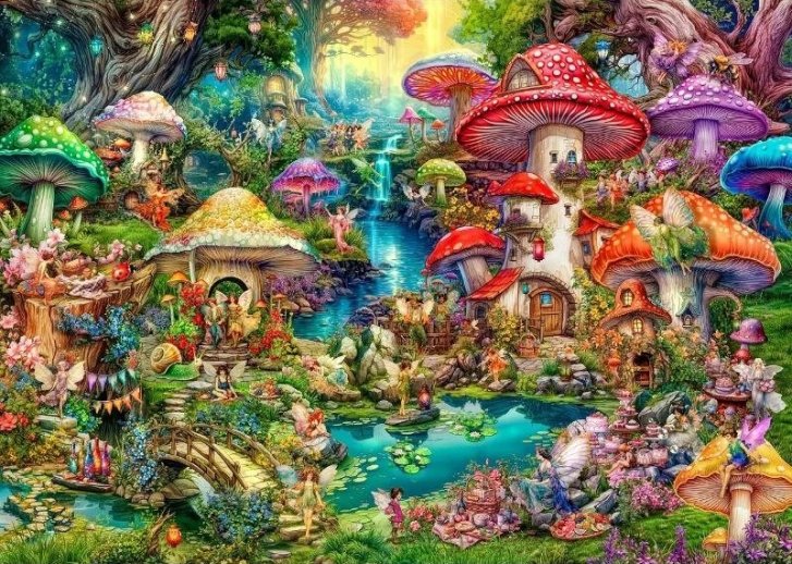 Puzzle 1000 – Houbová vesnička