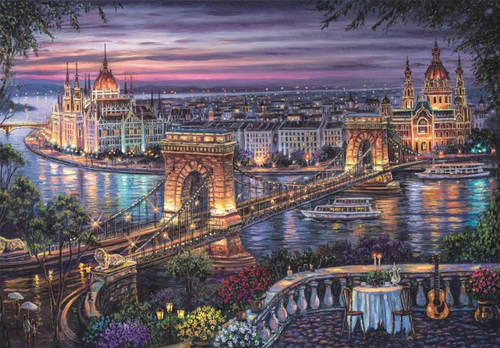 Puzzle 1000 - Světla Dunaje