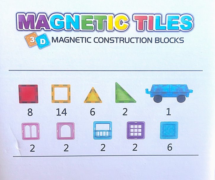 Magnetická stavebnice – 45 ks