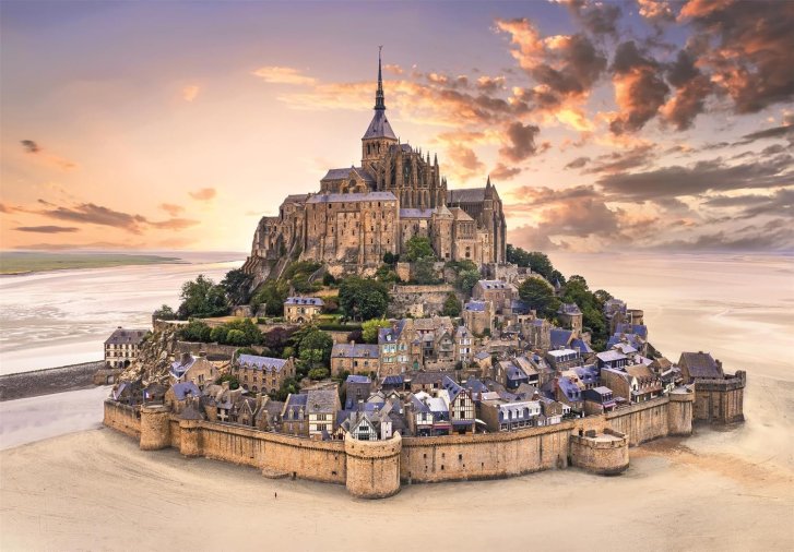 Puzzle 1500 - Mont Saint-Michel při východu slunce