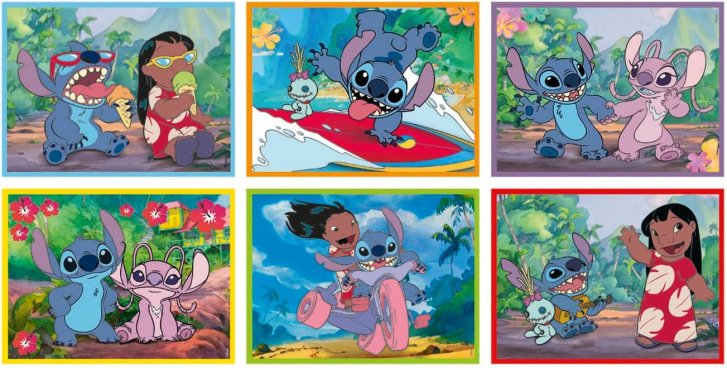 Stitch - Obrázkové kostky 12 ks